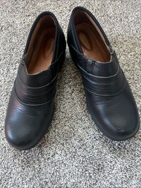 Ariat Black Leather Slip-On Loafers Safety Toe Shoes Women's